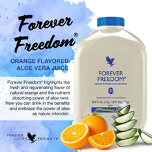 Load image into Gallery viewer, Forever FREEDOM 33.8oz Orange Flavored Aloe Vera Drink with Glucosamine for Proper Joint Function