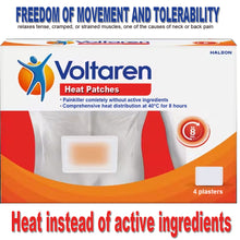 Load image into Gallery viewer, Voltaren Drug-Free 4 Heat Patch 8H Effective Pain Relief (4 x Topical Heat Treatment Patches)