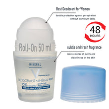 Load image into Gallery viewer, Mineral 48H Aluminum-Free Deodorant, Roll-On 50ml Odor-Fighting Efficacy Deo | 15 Minerals of Vichy Volcanic Water