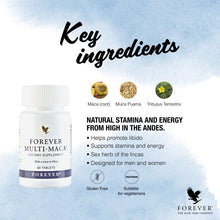 Load image into Gallery viewer, Forever Multi-Maca 60 Tablets Promote Hormonal Balance with Peruvian Maca, Pygeum, Tribulus, Muira Puama