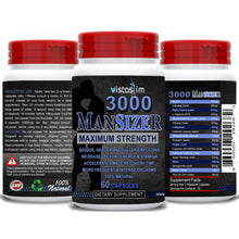 Load image into Gallery viewer, ManSizer 3000 Male Supplements Longer Size Sexual Stamina (60 Caps) by Vistaslim