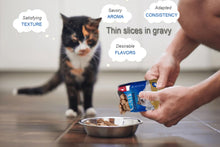 Load image into Gallery viewer, Cats Premium Wet Food 85g Pouch — Moist, Soft Cat Food Mixer, Topper and Rotational Meal (Pack of 12, Chicken Flavor)

