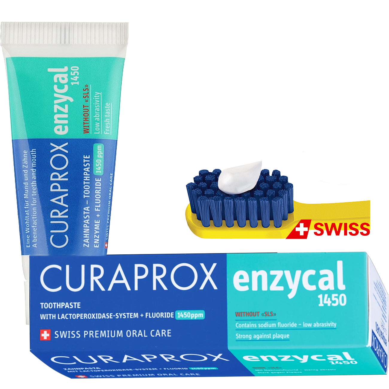 Curaprox 75ml Enzycal 1450 Gentle Toothpaste, Healthy Mouth