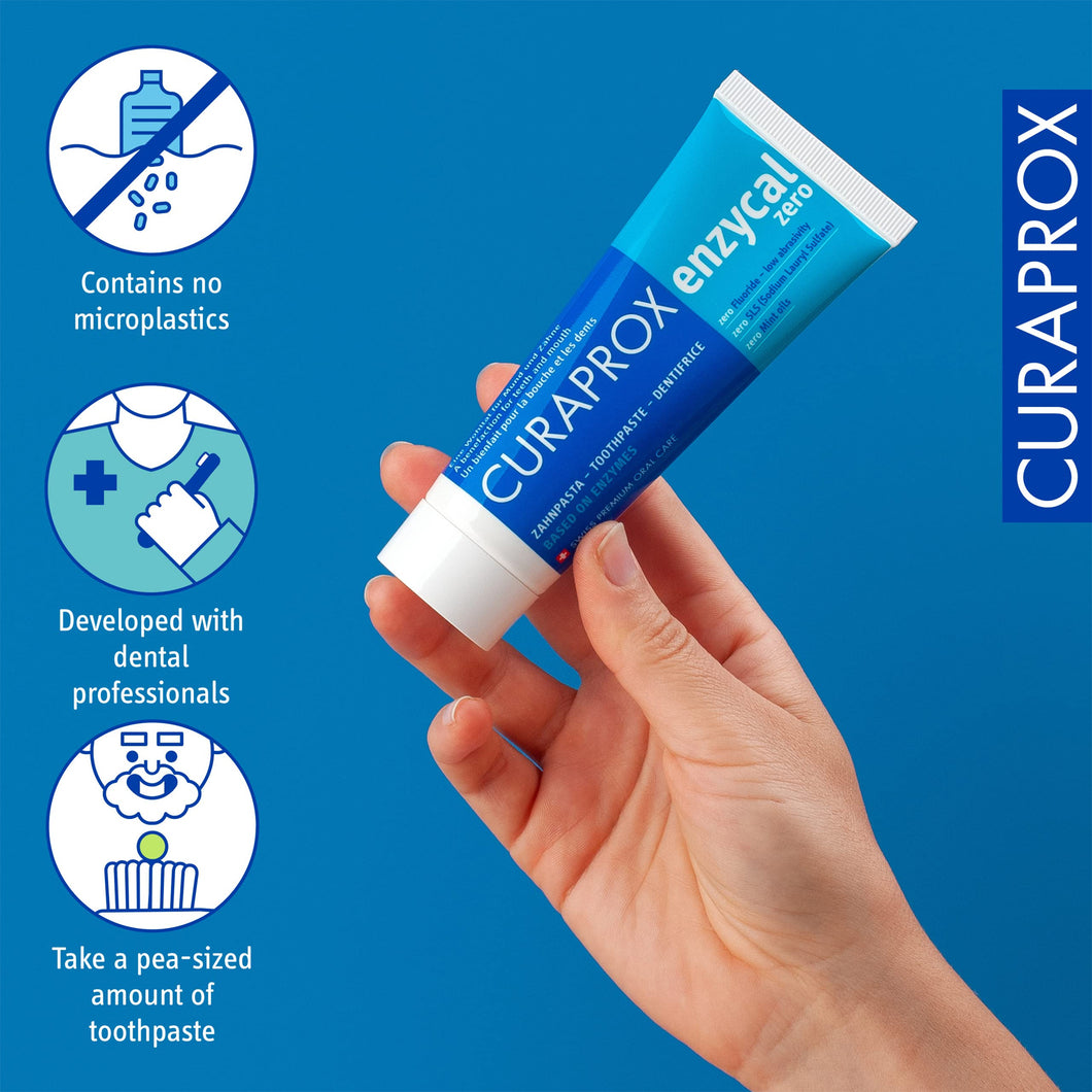 Curaprox 75ml Enzycal Zero Gentle Toothpaste, SLS-Free | Fluoride-Free