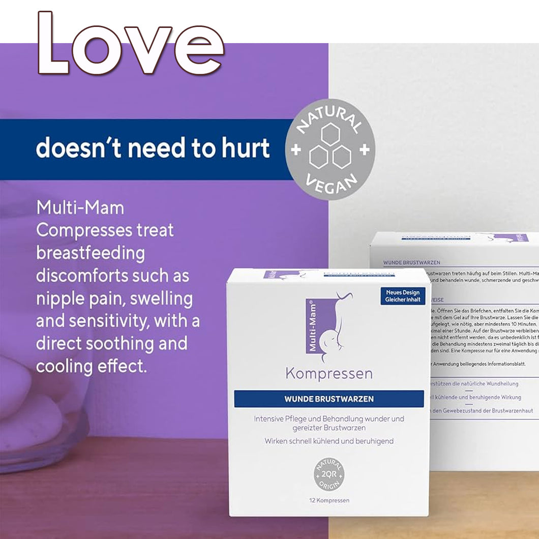 Multi-Mam Compresses for Breastfeeding Mothers 12 Instant Cooling Gel Pads