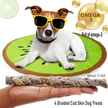 Load image into Gallery viewer, Codfish Skin Dog Treats | 4pcs Braided | Air-Dried with Single Ingredient - Cod Fish / Wolfish
