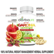 Load image into Gallery viewer, durbaLIFE Garcinia Cambogia 95% HCA + Apple Cider Vinegar 3000mg 60 Pink Capsules Suppress Appetite
